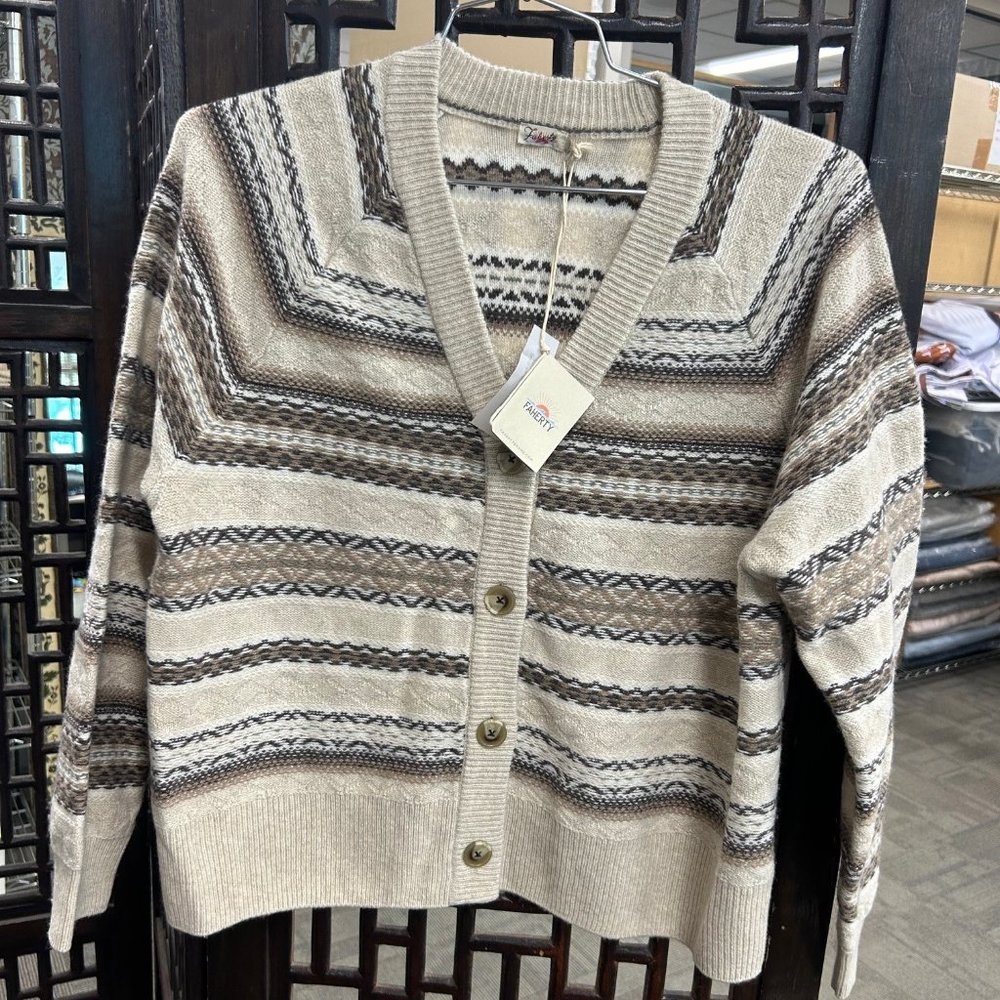 Faherty Highland Fair Isle Cardigan